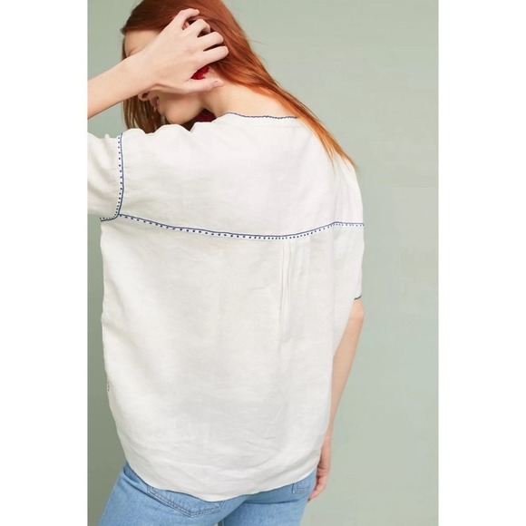 Anthropologie Intropia Needlepoint‎ Embroidered Fruit Blouse Size Small - Picture 4 of 12